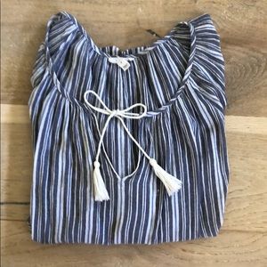 Soft Joie Legaspi Crinkle Cotton Boho Blouse Small